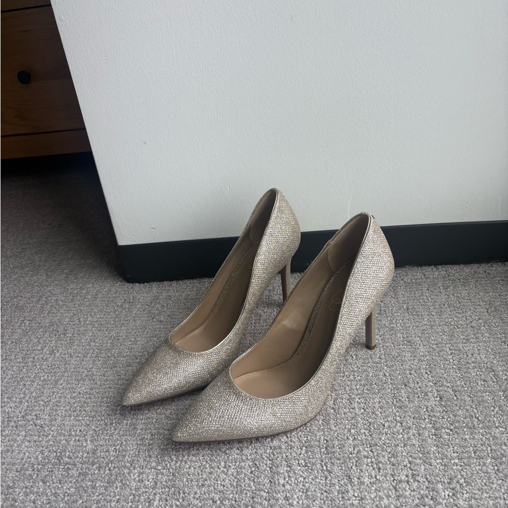Sam Edelman Sparkling Beige Heels (Never Worn)